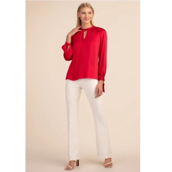 Trina Turk Water Lily Top Crimson - Picture 2 of 8